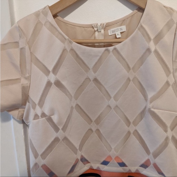 Anthropologie Weston Mixed-Media Striped Sheath Dress 0 NWOT - Picture 3 of 5